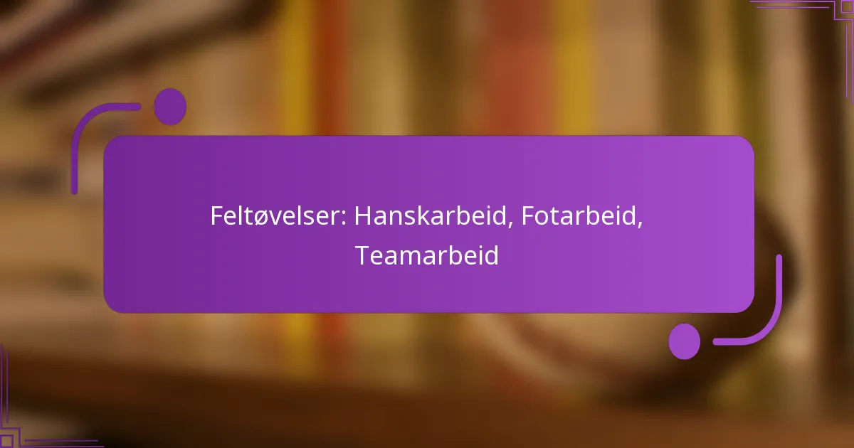 Feltøvelser: Hanskarbeid, Fotarbeid, Teamarbeid