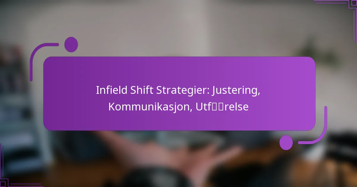 Infield Shift Strategier: Justering, Kommunikasjon, Utførelse