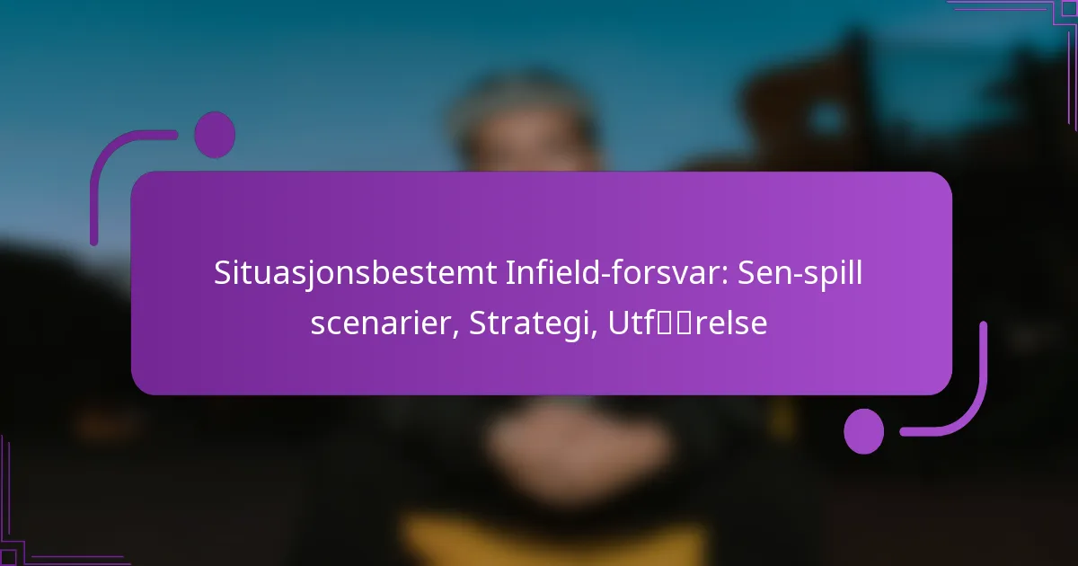 Situasjonsbestemt Infield-forsvar: Sen-spill scenarier, Strategi, Utførelse