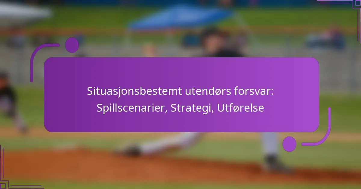 Situasjonsbestemt utendørs forsvar: Spillscenarier, Strategi, Utførelse