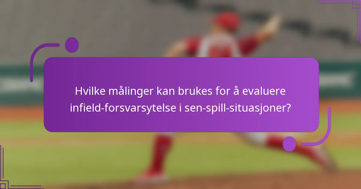 Hvilke målinger kan brukes for å evaluere infield-forsvarsytelse i sen-spill-situasjoner?