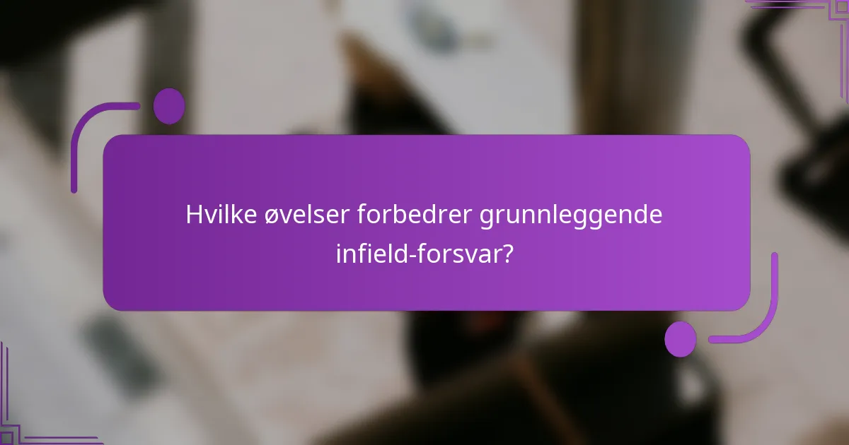 Hvilke øvelser forbedrer grunnleggende infield-forsvar?