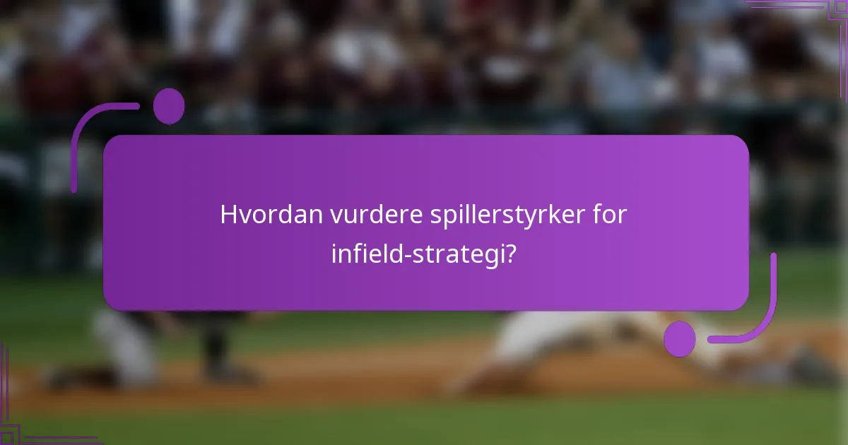 Hvordan vurdere spillerstyrker for infield-strategi?